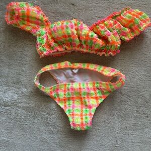 Colorful Ruffled Bikini Set